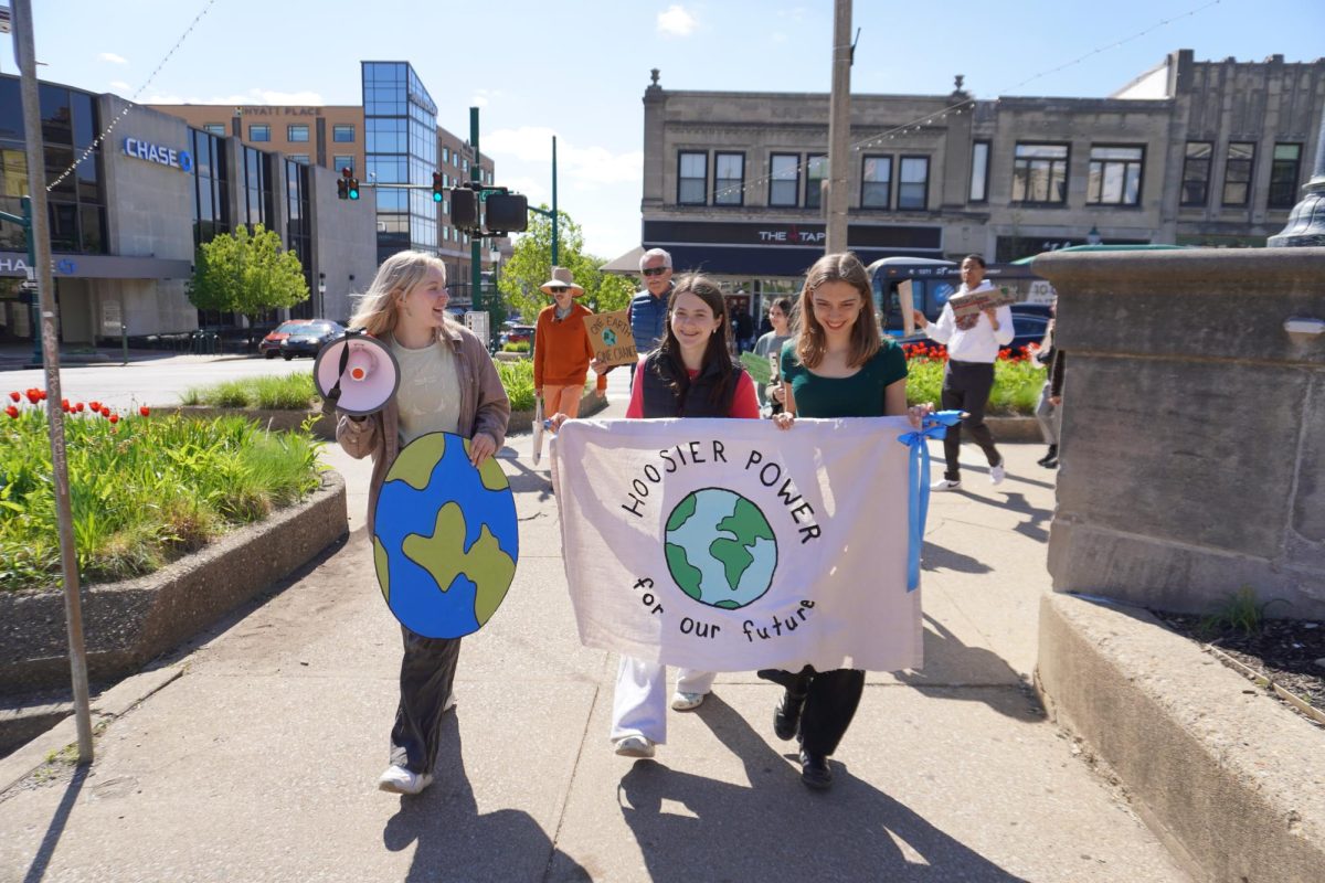 Students march in support at the Hoosier Power Energy Rally