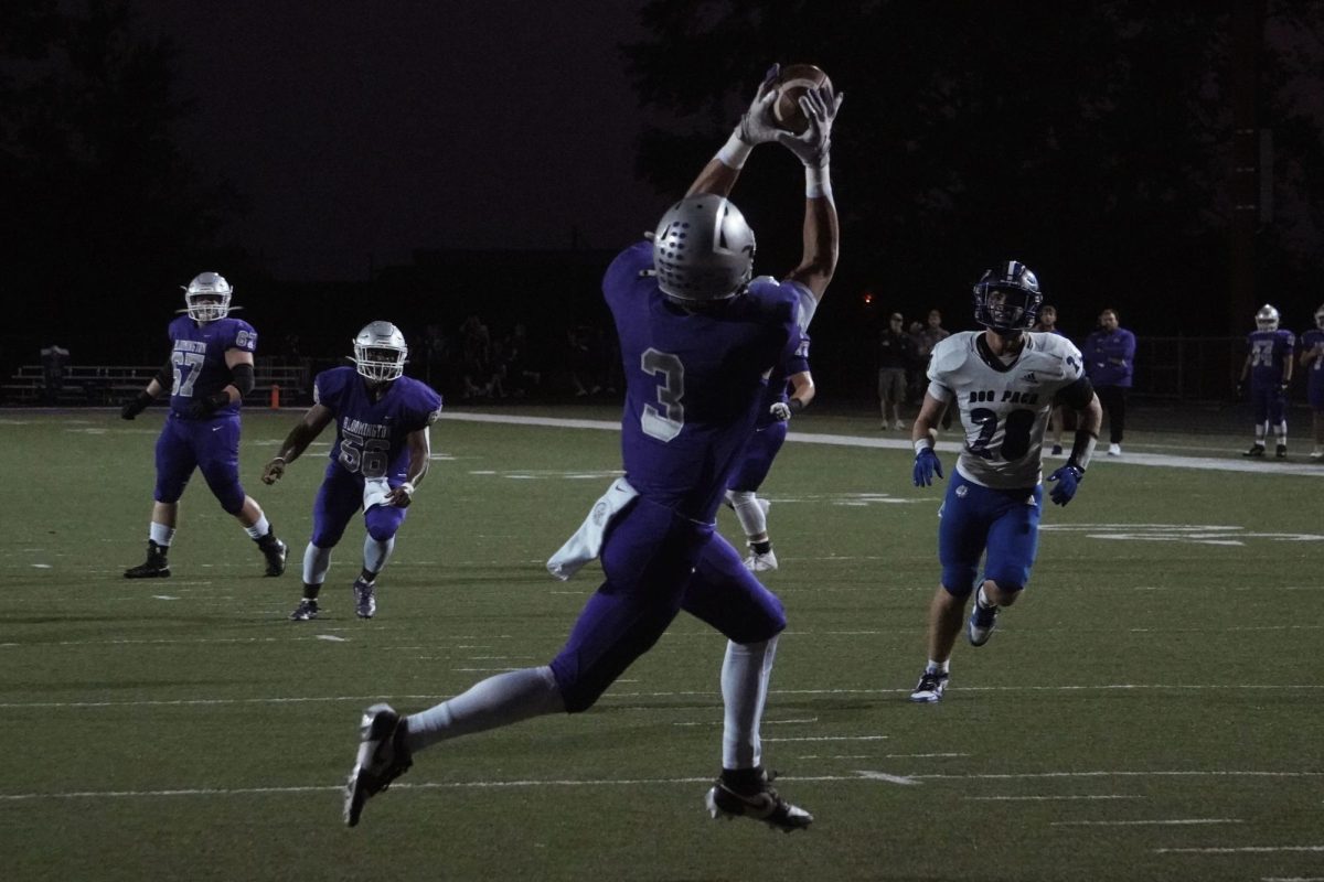 South sophomore wide receiver Connor Parker extends to make a touchdown catch during the Panthers' game against Columbus north on Friday, Oct. 4, 2024.