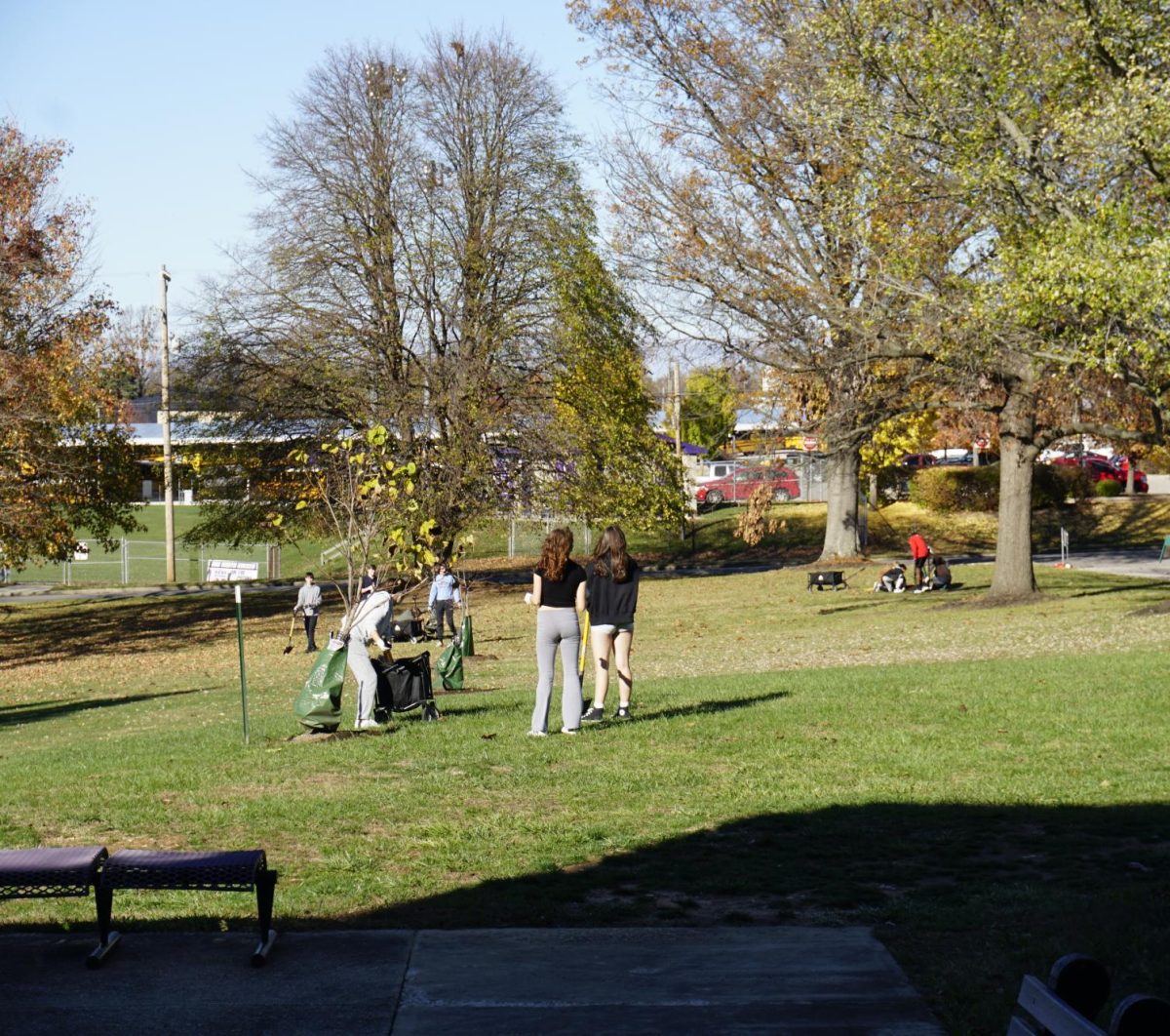 A student from Amanda Figolah's class stated in an interview, Figolah, an environmental science and biology teacher at Bloomington High School South, and Ava Hartman, the executive director of Canopy Bloomington, worked with students from South to plant trees and build a future arboretum.
